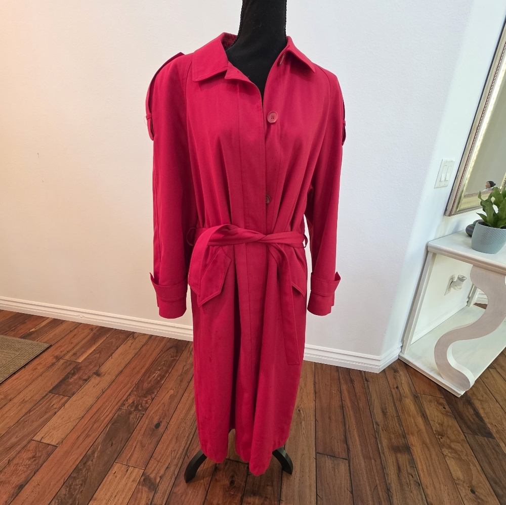 J Gallery Women's Red Belted Coat